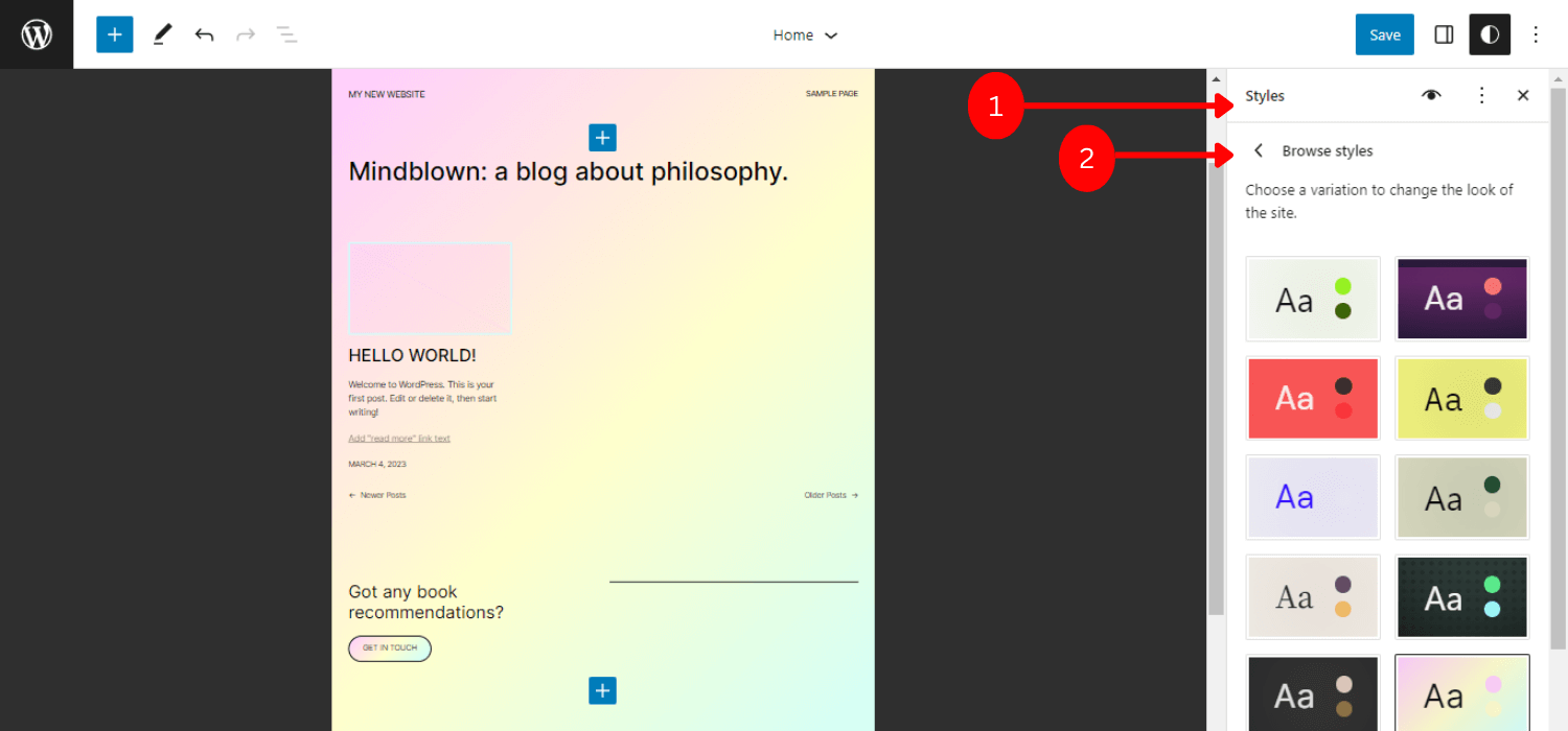 Adicionando um novo livro de estilo