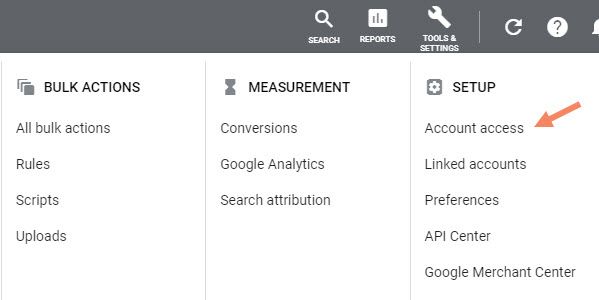 Verifique o nível de acesso em Ferramentas e configurações