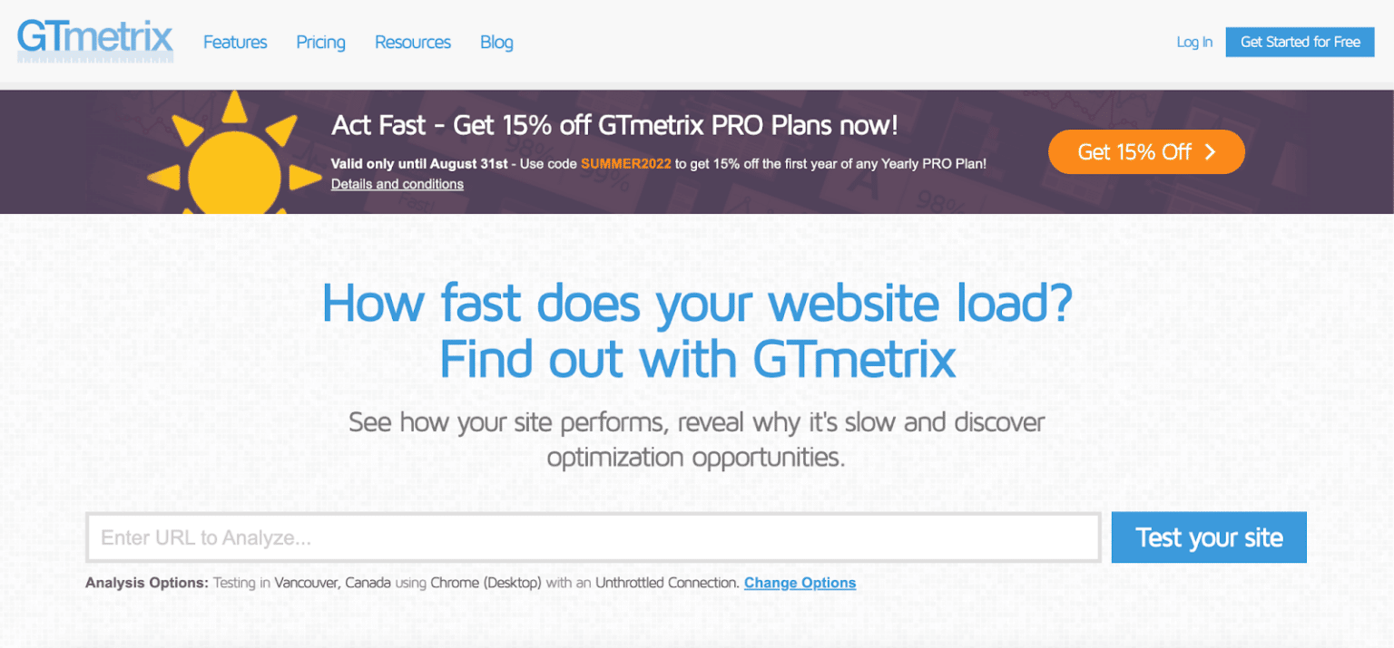 GTmetrix – Teste e monitoramento de sites
