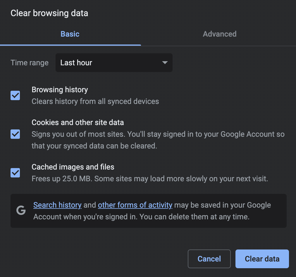Como limpar os dados do navegador no Google Chrome